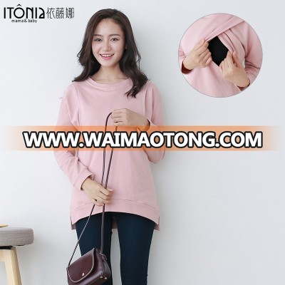 Hot sale cheap pregnancy cotton blouse wholesale maternity clothing